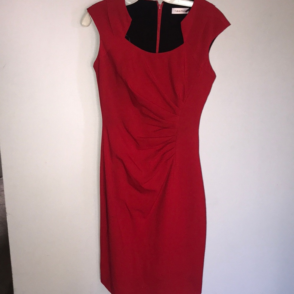Red Calvin Klein dress